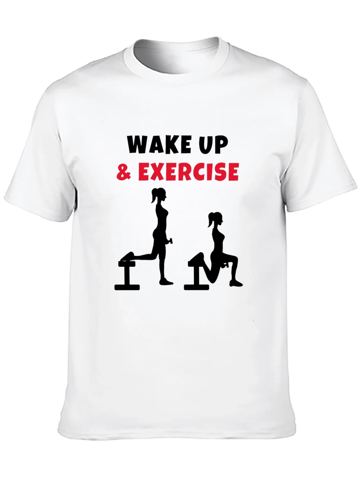 Wake Up & Exercise Graphic Tee - Black Fitness Shirt product image 8