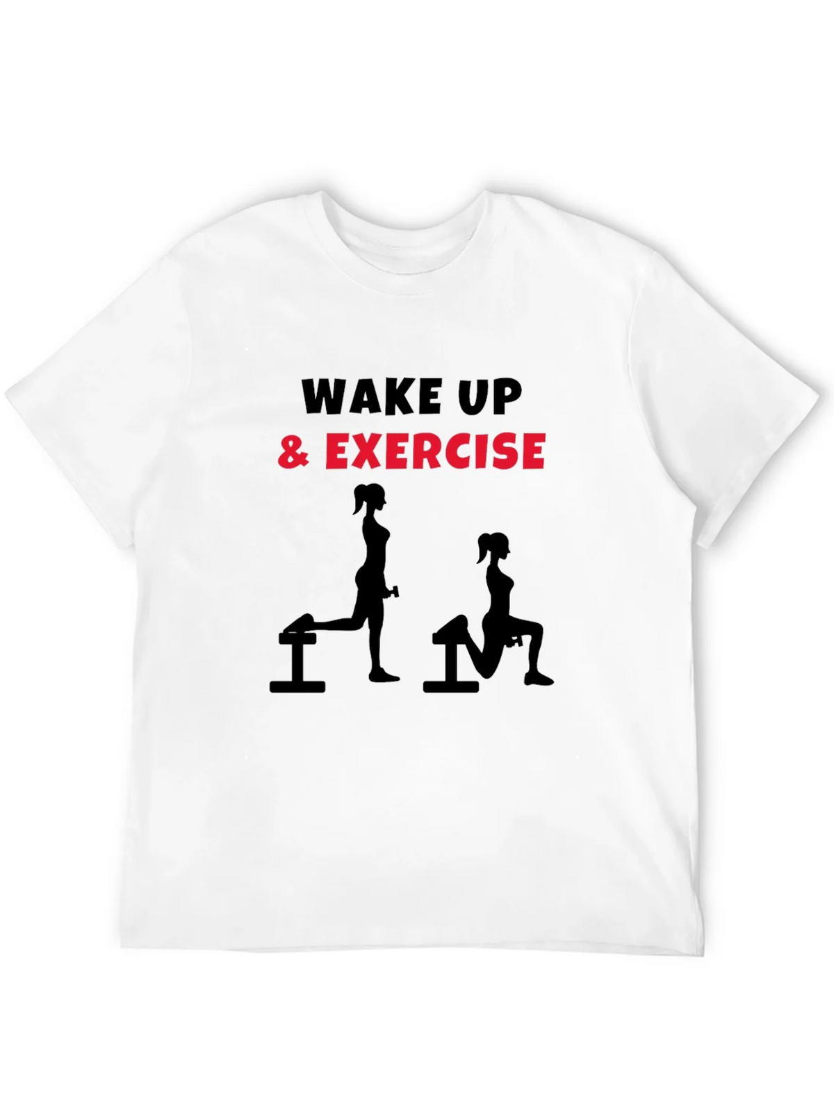 Wake Up & Exercise Graphic Tee - Black Fitness Shirt product image 10