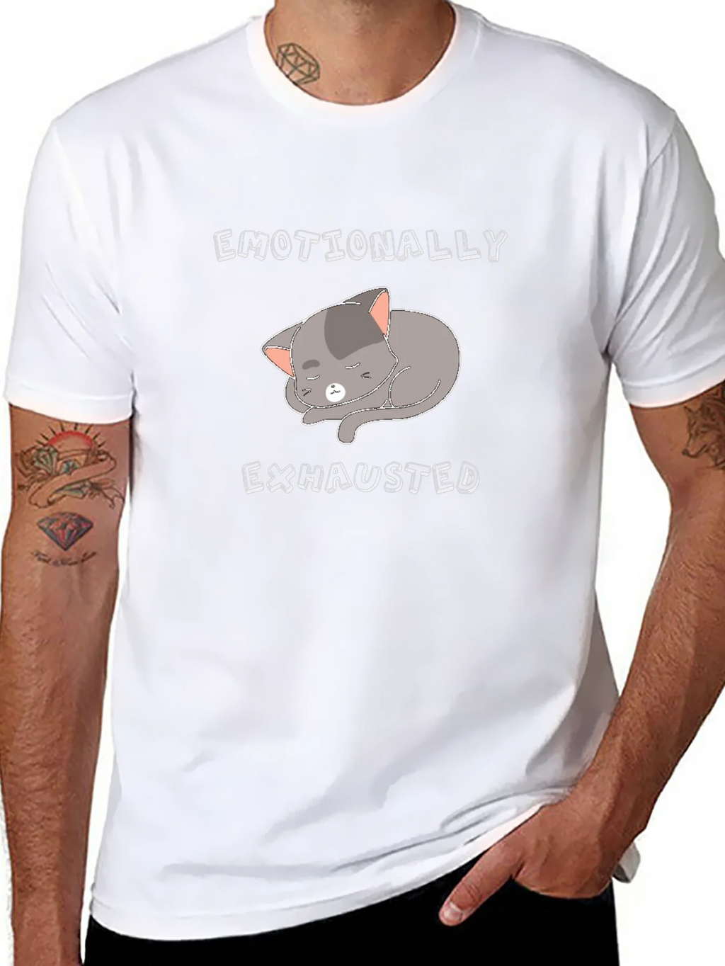Emotionally Exhausted Cat T-Shirt - Unisex product image 4