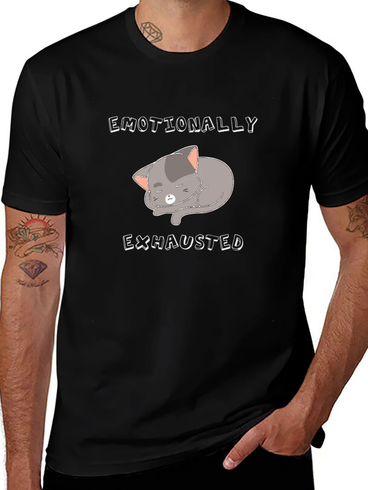 Emotionally Exhausted Cat T-Shirt - Unisex product image 1