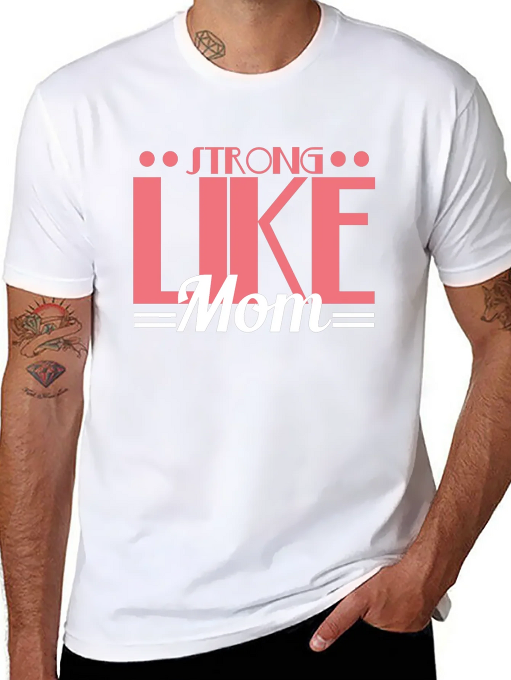 Strong Like Mom Graphic Tee - Black Cotton T-Shirt product image 7