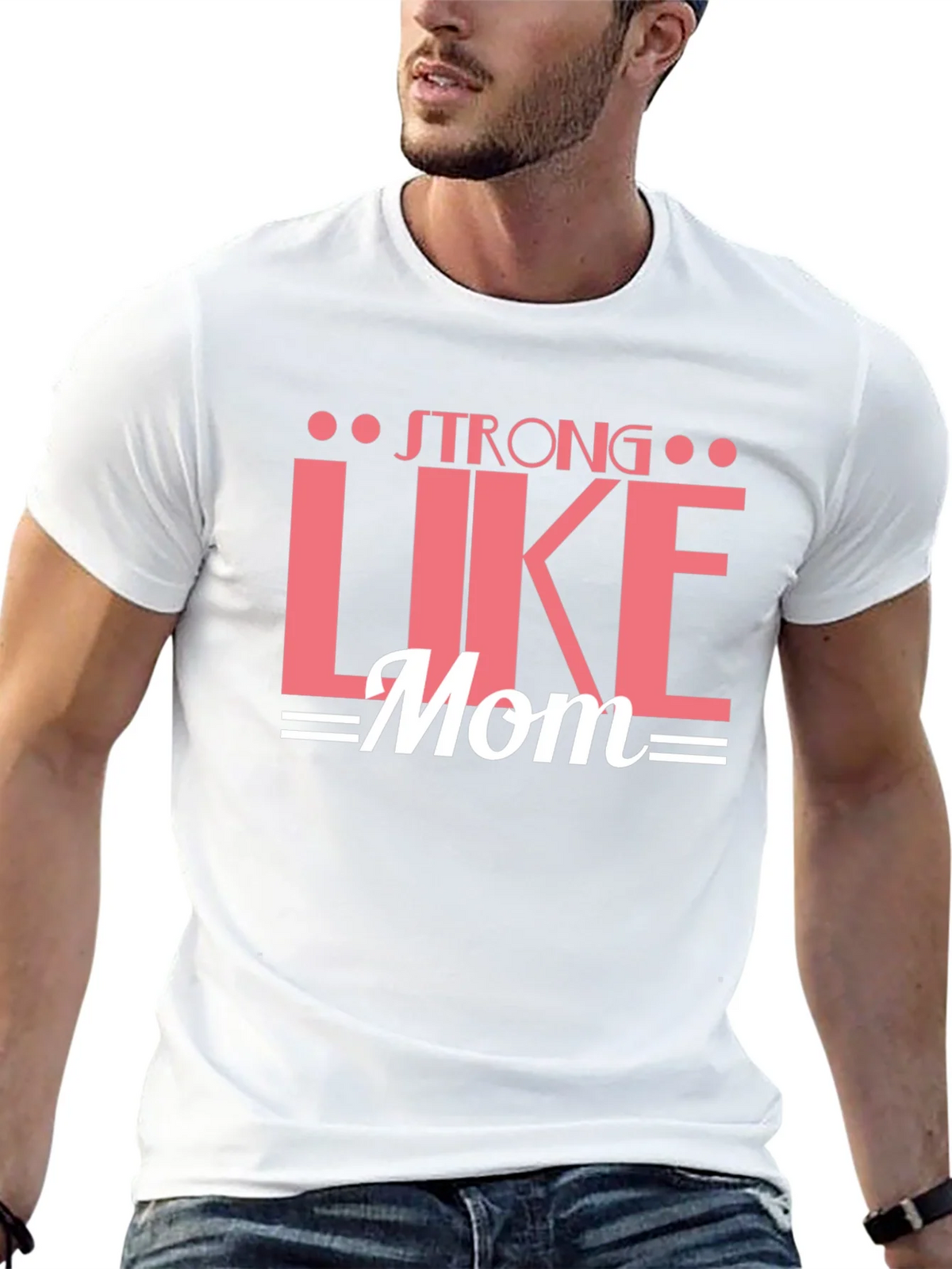 Strong Like Mom Graphic Tee - Black Cotton T-Shirt product image 12