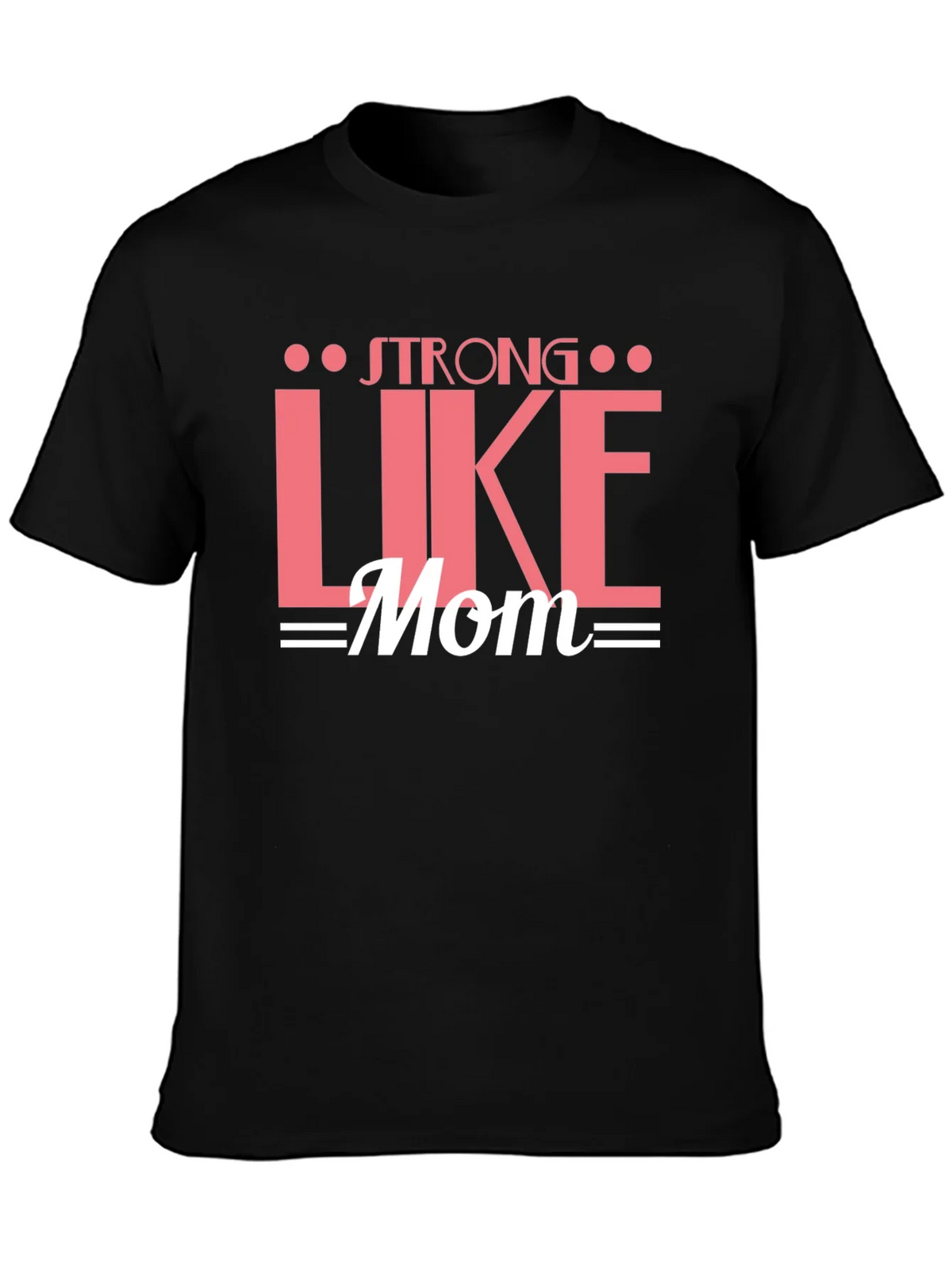 Strong Like Mom Graphic Tee - Black Cotton T-Shirt product image 3
