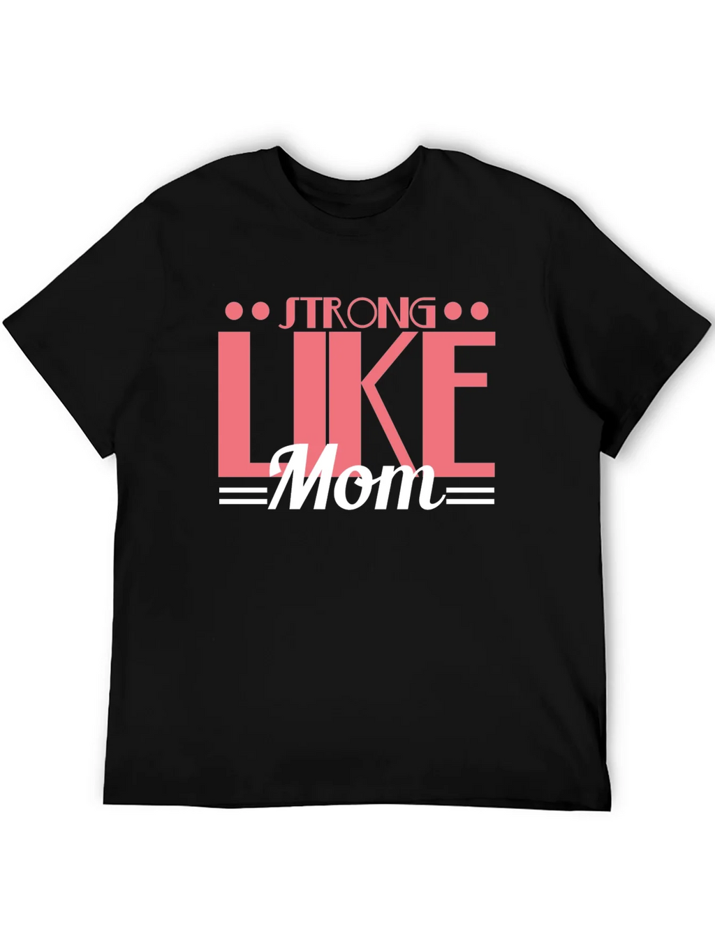 Strong Like Mom Graphic Tee - Black Cotton T-Shirt product image 5