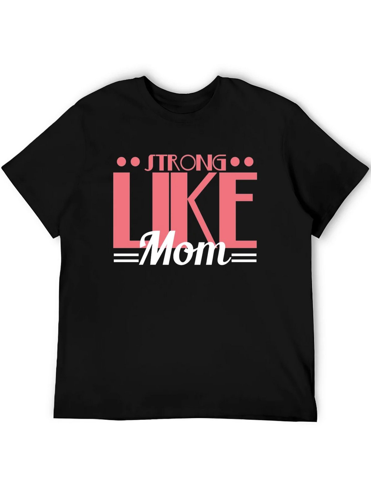 Strong Like Mom Graphic Tee - Black Cotton T-Shirt product image 5