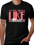Strong Like Mom Graphic Tee - Black Cotton T-Shirt product image 1