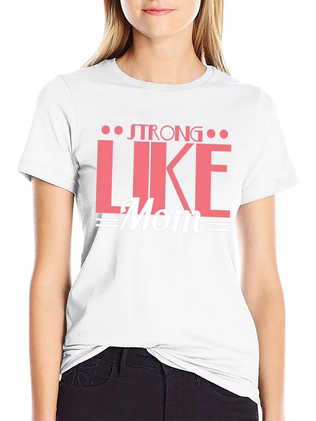 Strong Like Mom Graphic Tee - Black Cotton T-Shirt product image 8