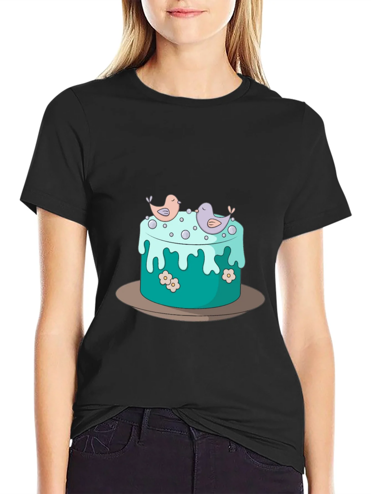 Cake and Birds Graphic T-Shirt - Unisex Style product image 2