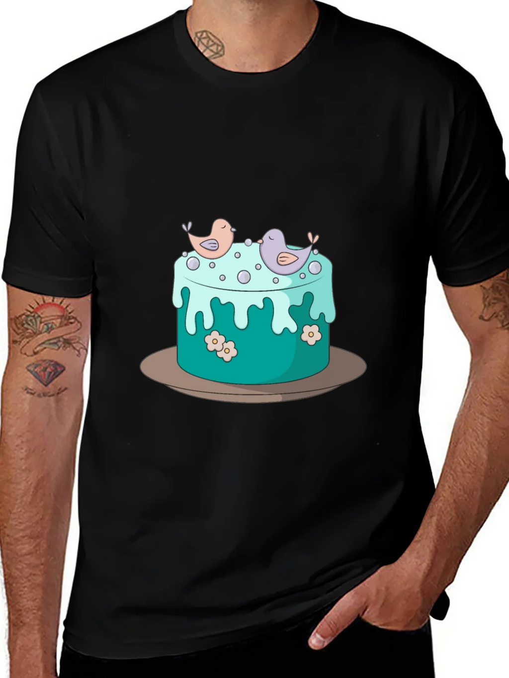 Cake and Birds Graphic T-Shirt - Unisex Style product image 1