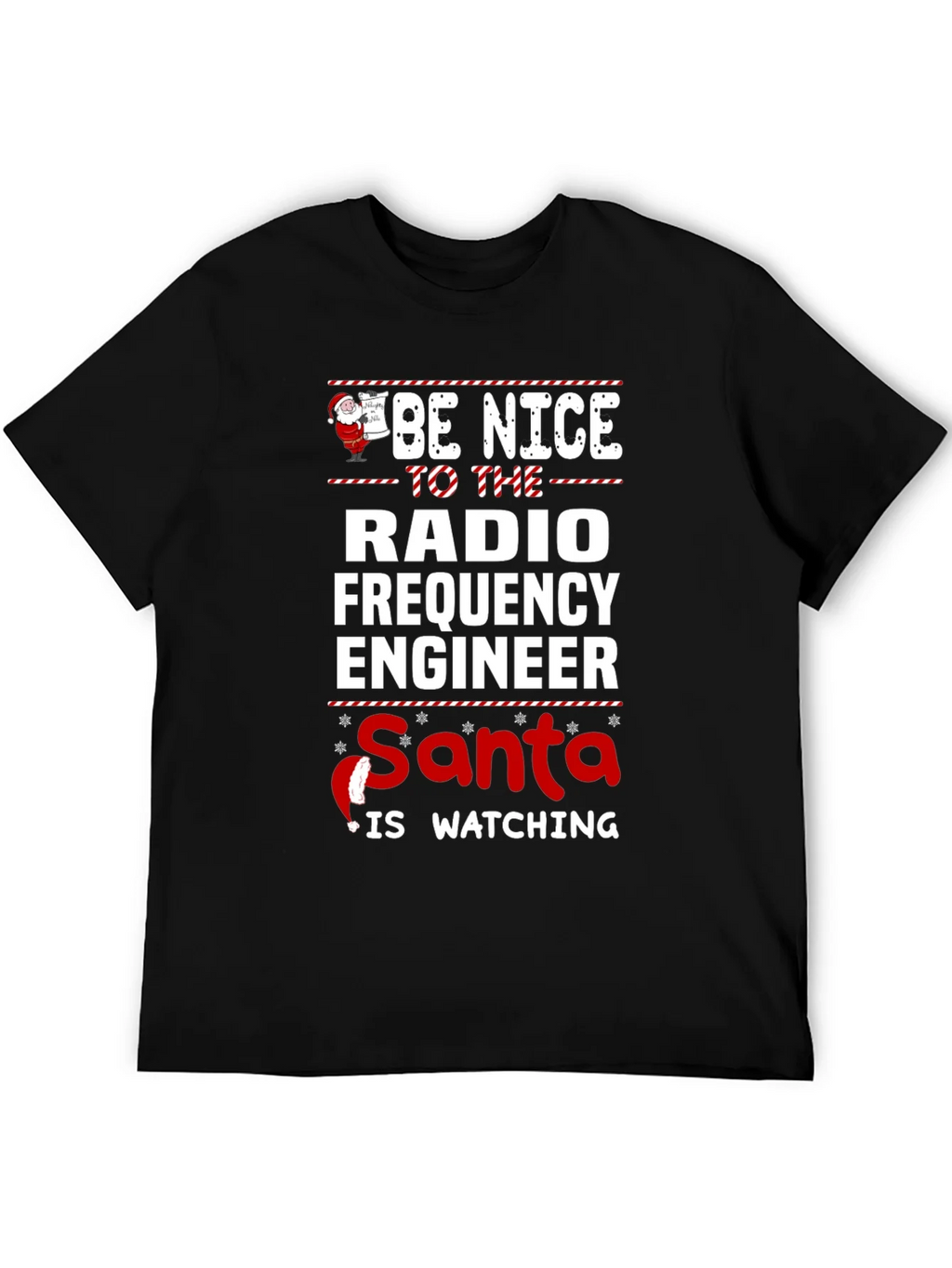 Funny Radio Frequency Engineer Santa Watching T-Shirt product image 5