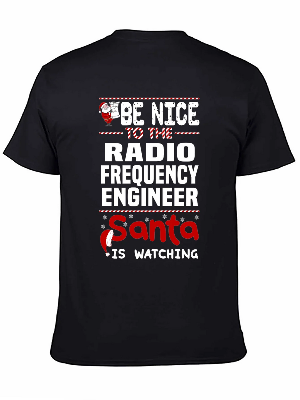 Funny Radio Frequency Engineer Santa Watching T-Shirt product image 4