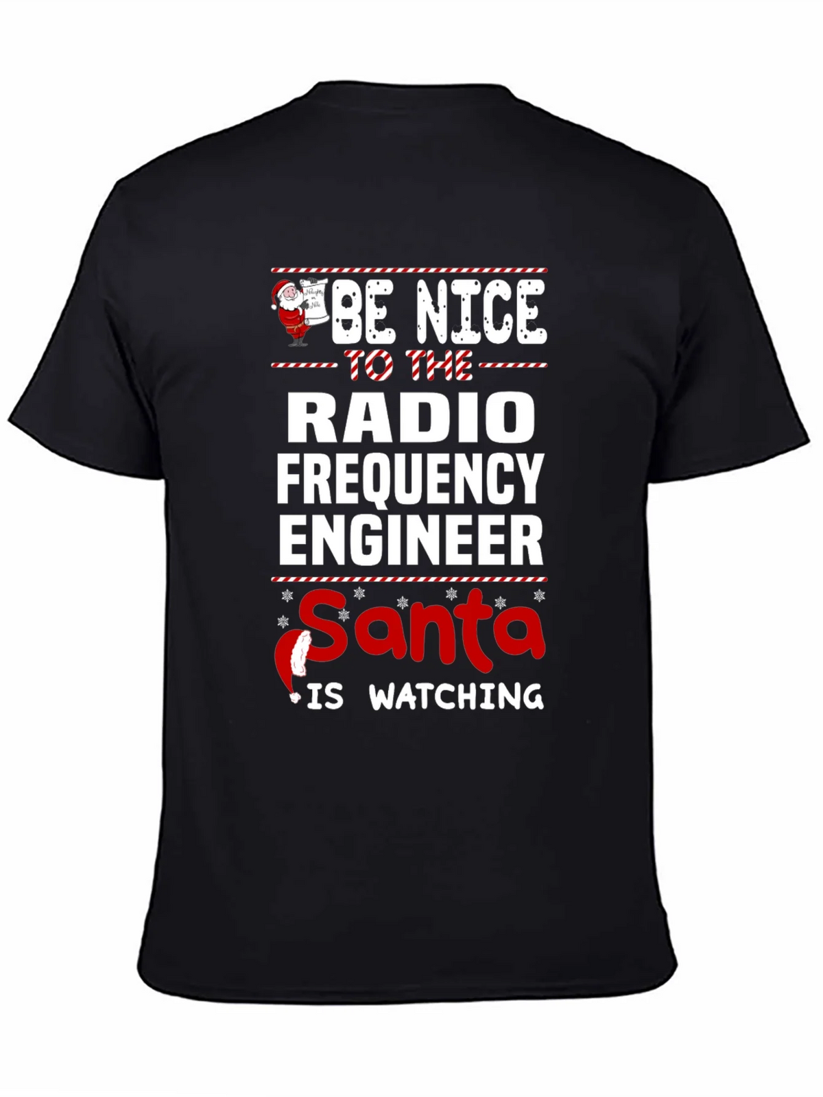 Funny Radio Frequency Engineer Santa Watching T-Shirt product image 4