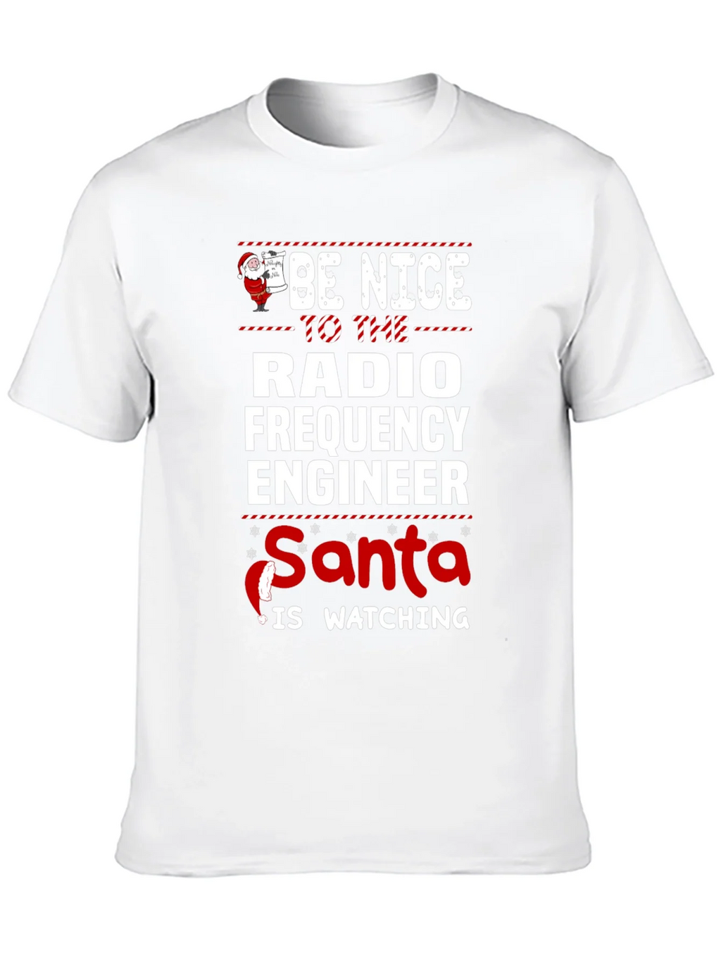 Funny Radio Frequency Engineer Santa Watching T-Shirt product image 9