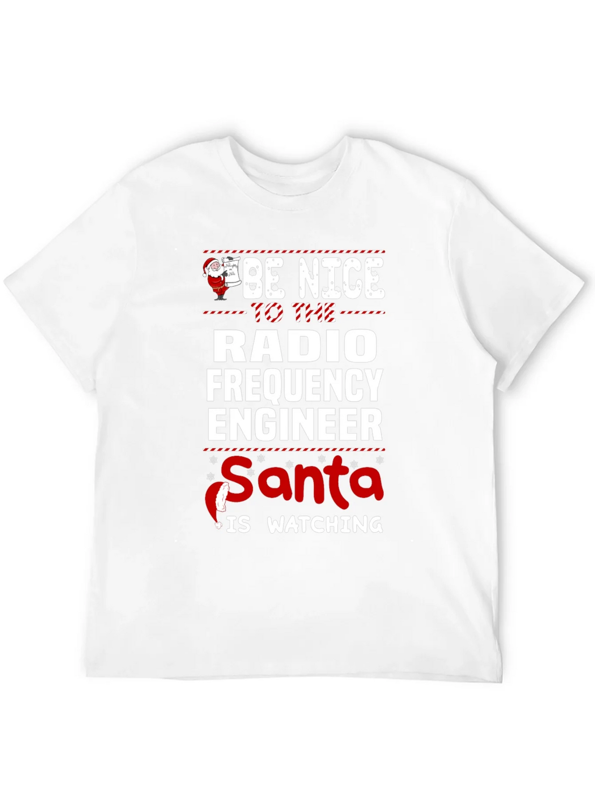 Funny Radio Frequency Engineer Santa Watching T-Shirt product image 11