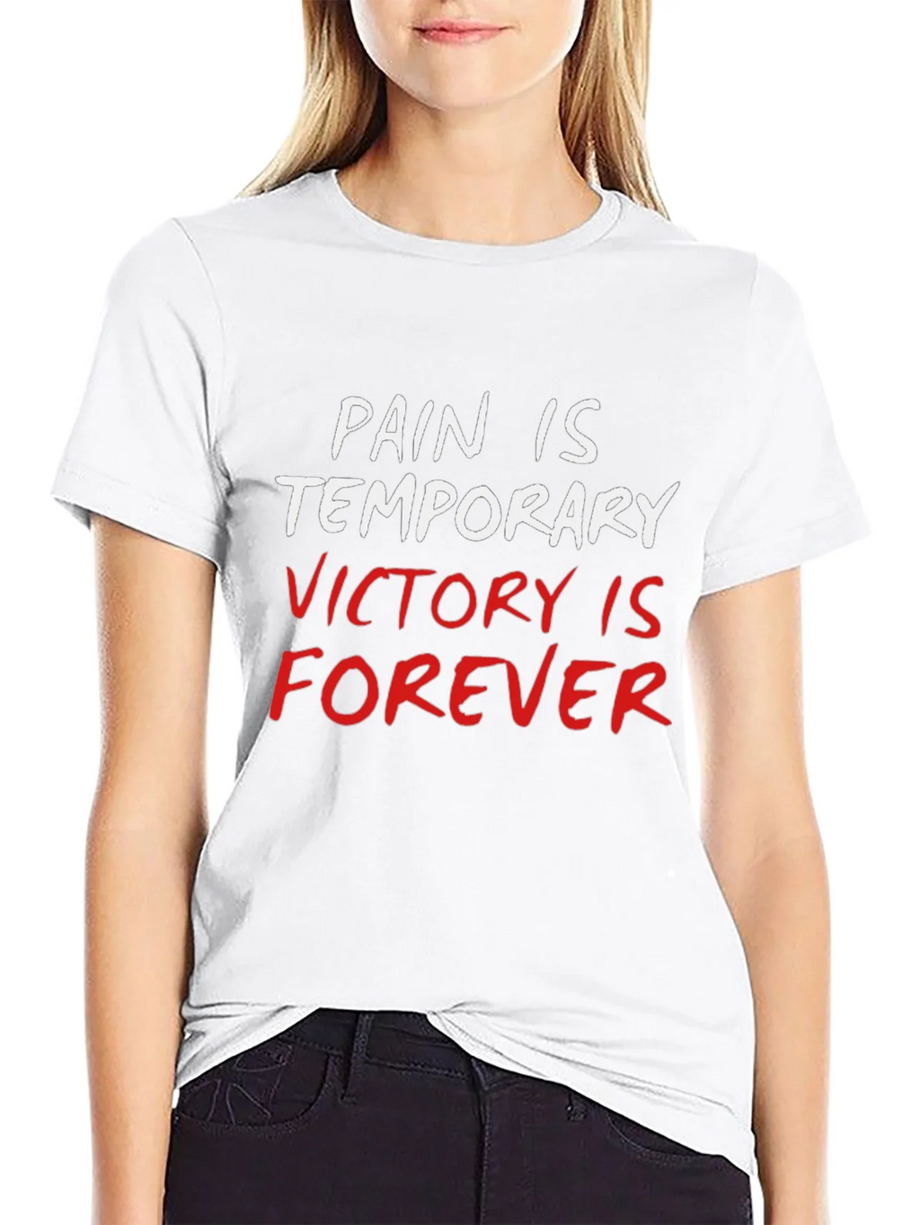 Pain is Temporary Victory is Forever Black T-Shirt product image 8