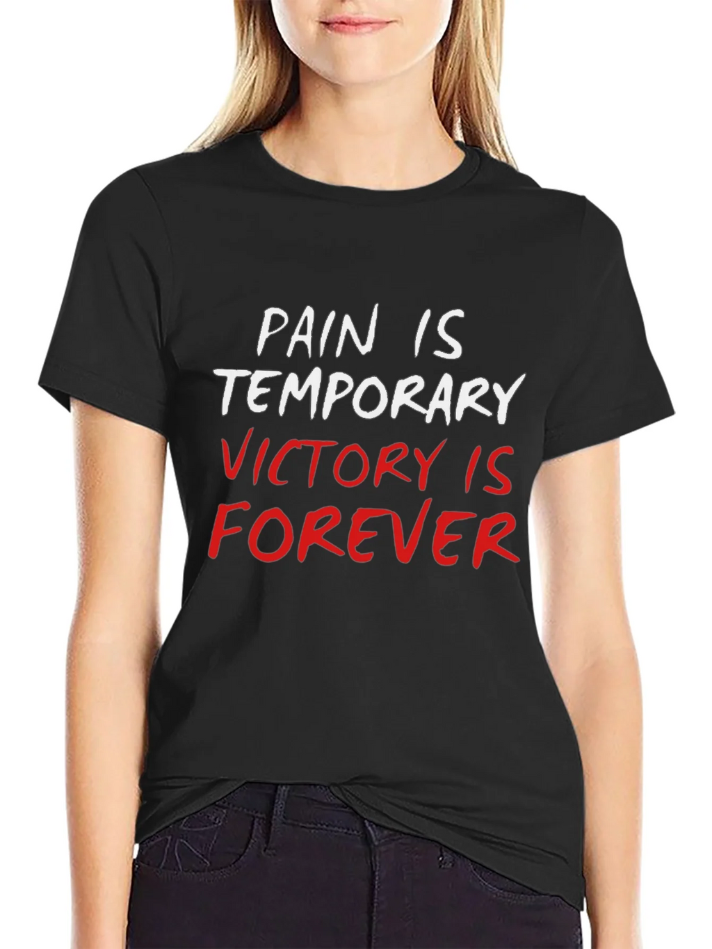 Pain is Temporary Victory is Forever Black T-Shirt product image 2