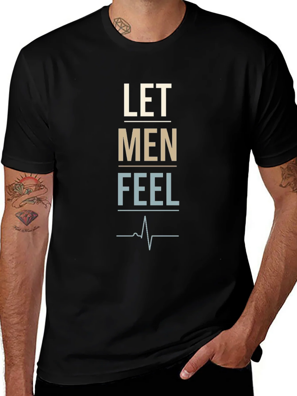 Let Men Feel Graphic Tee - Trendy Black T-Shirt product image 1