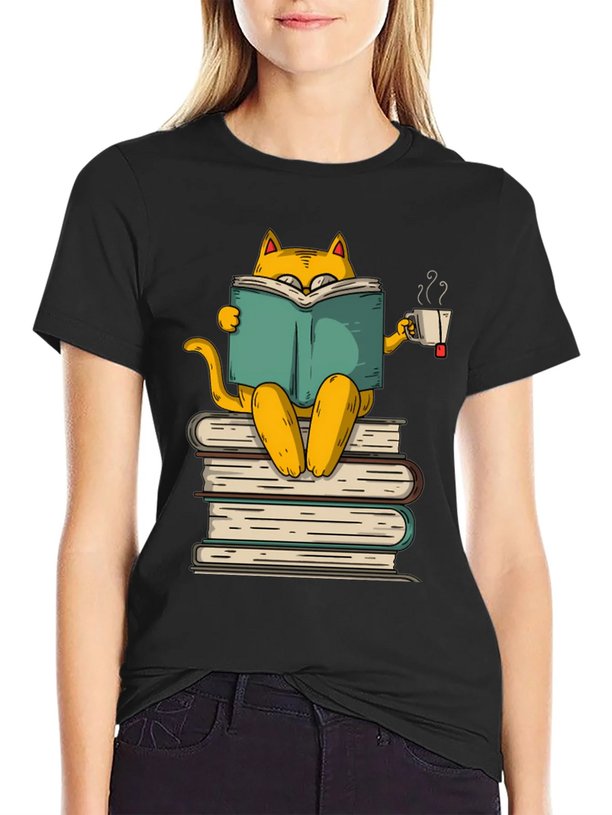 Bookish Cat T-Shirt - Literary Kitten Tee product image 2