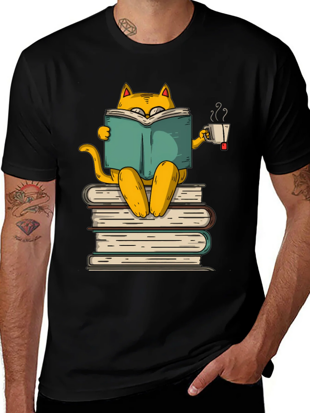 Bookish Cat T-Shirt - Literary Kitten Tee product image 1