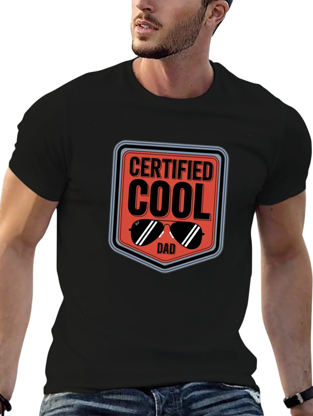 Cool Dad Certified Graphic Tee - Black product image 1