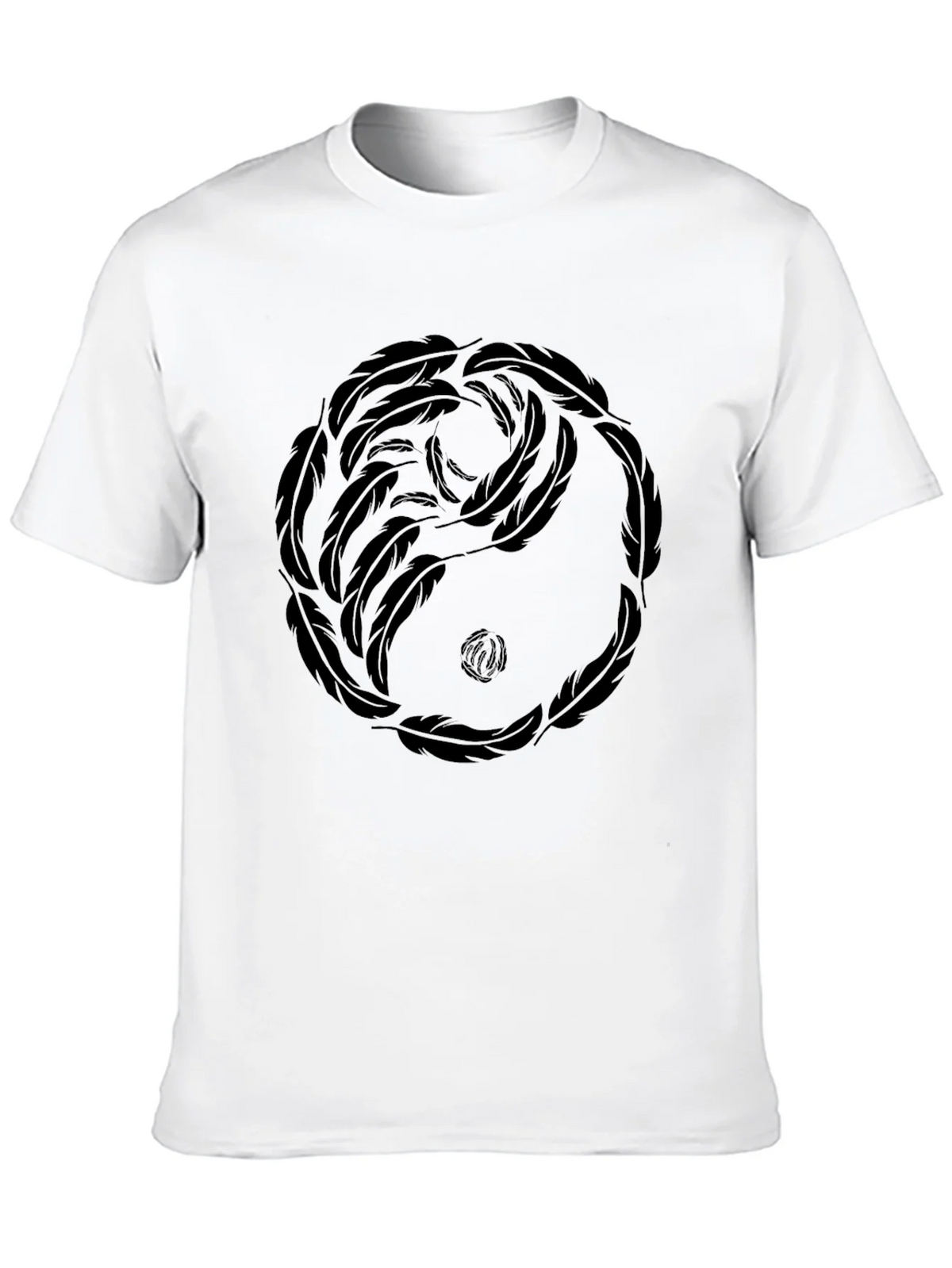 Yin Yang Feather Graphic Tee - Casual Comfort product image 9