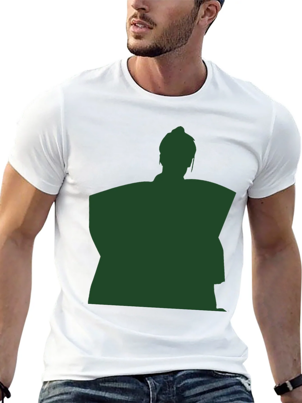 Sumo Wrestler Silhouette Graphic T-Shirt - Black product image 12