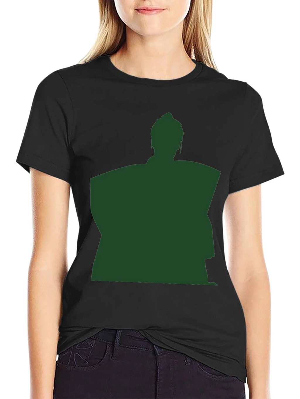 Sumo Wrestler Silhouette Graphic T-Shirt - Black product image 2