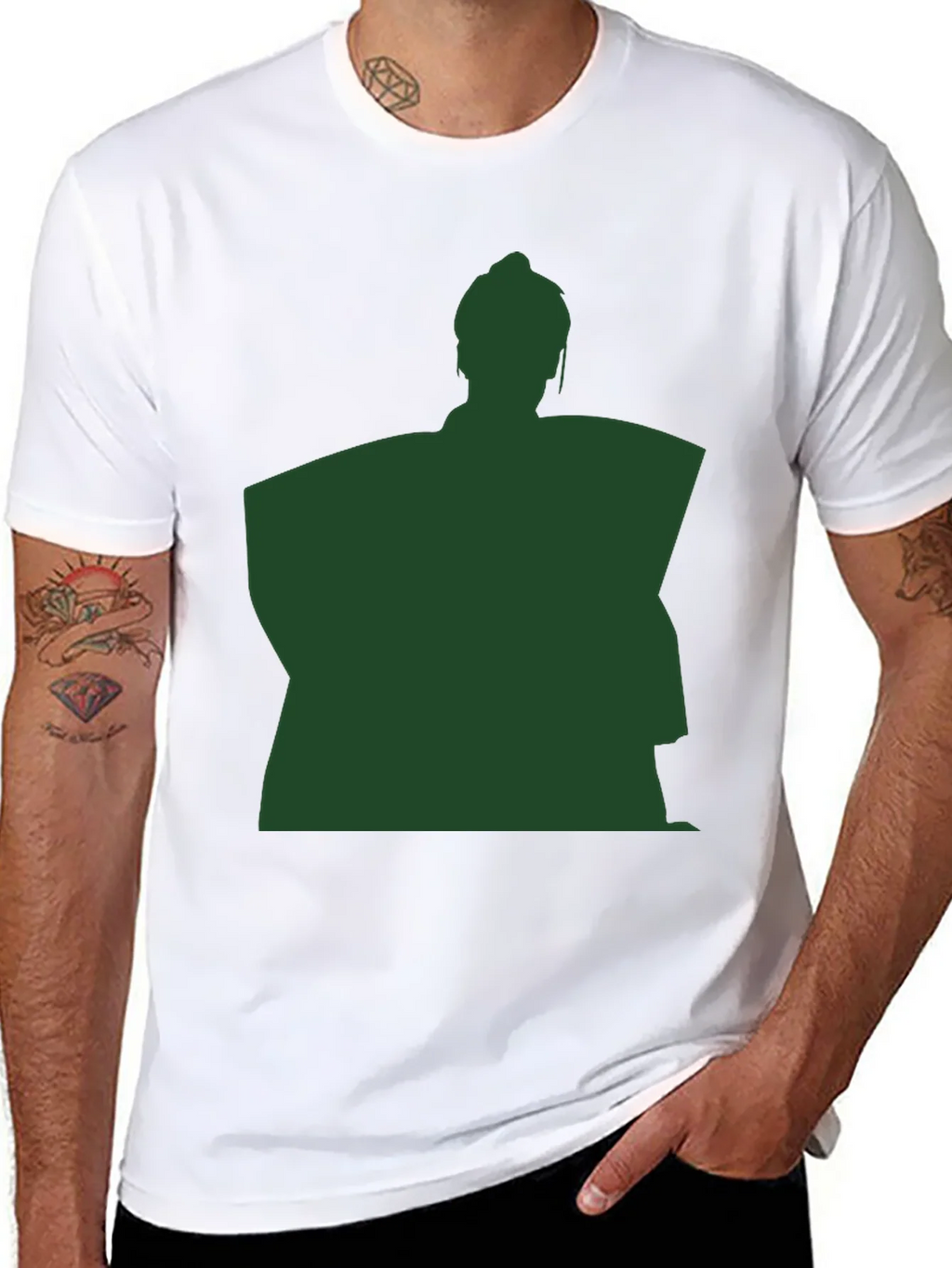 Sumo Wrestler Silhouette Graphic T-Shirt - Black product image 7