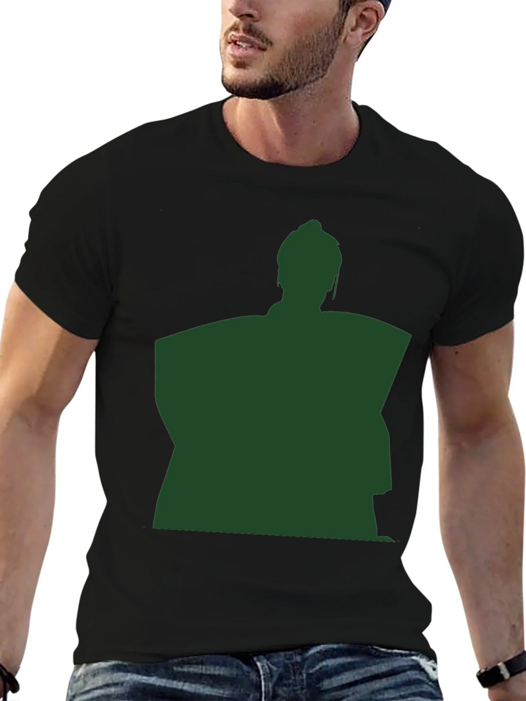 Sumo Wrestler Silhouette Graphic T-Shirt - Black product image 6