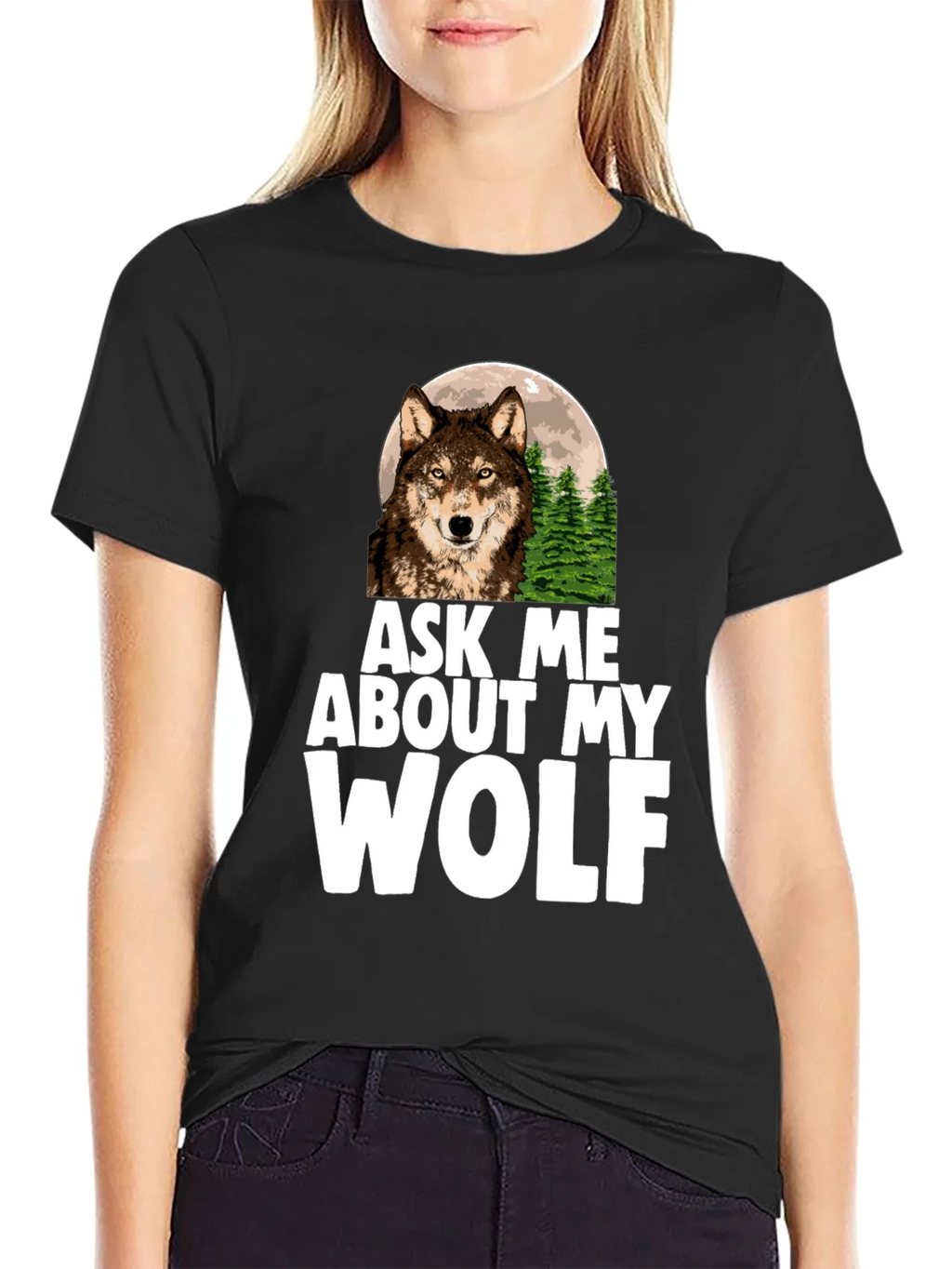 Ask Me About My Wolf Graphic Tee product image 2