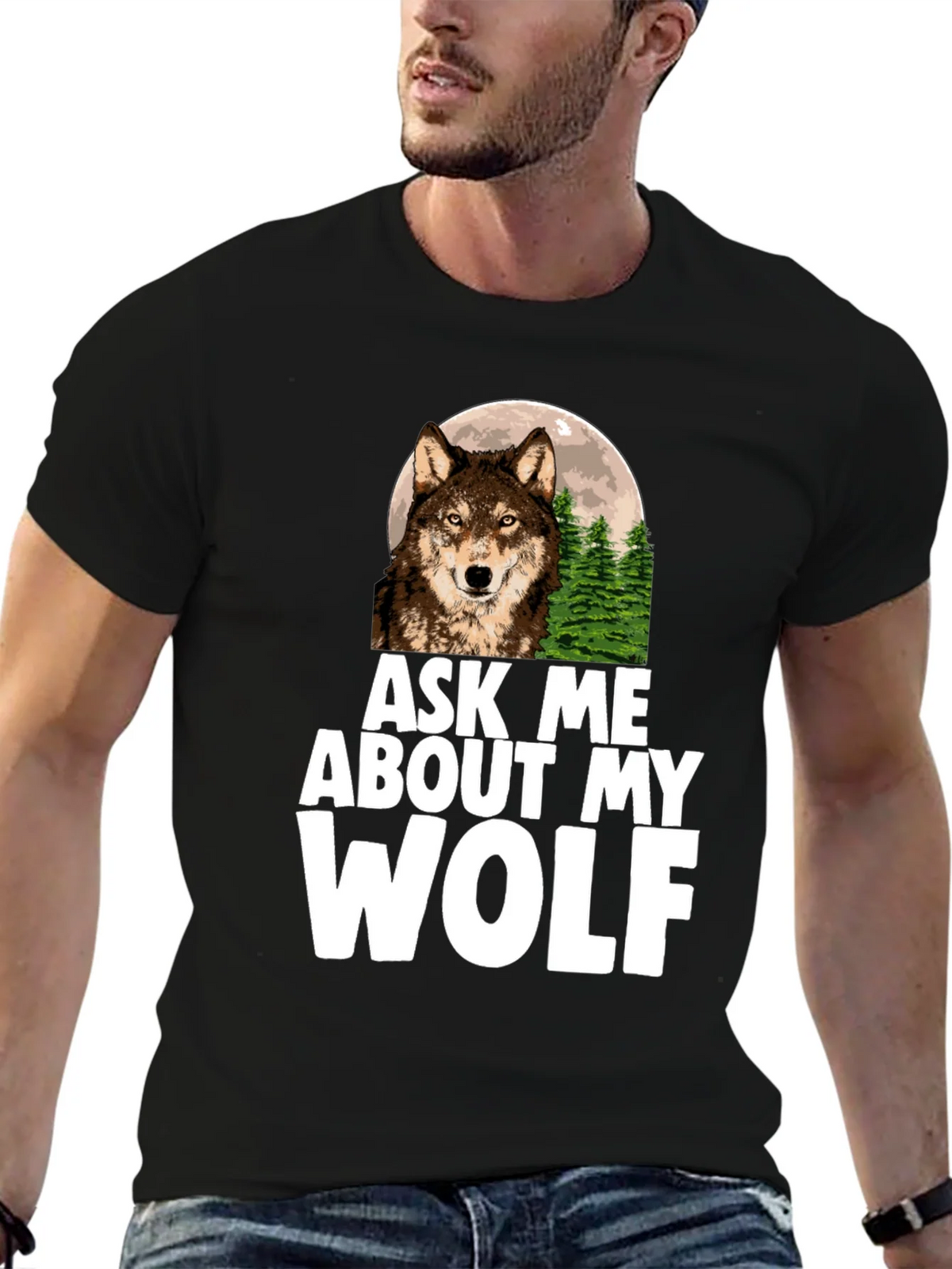 Ask Me About My Wolf Graphic Tee product image 6