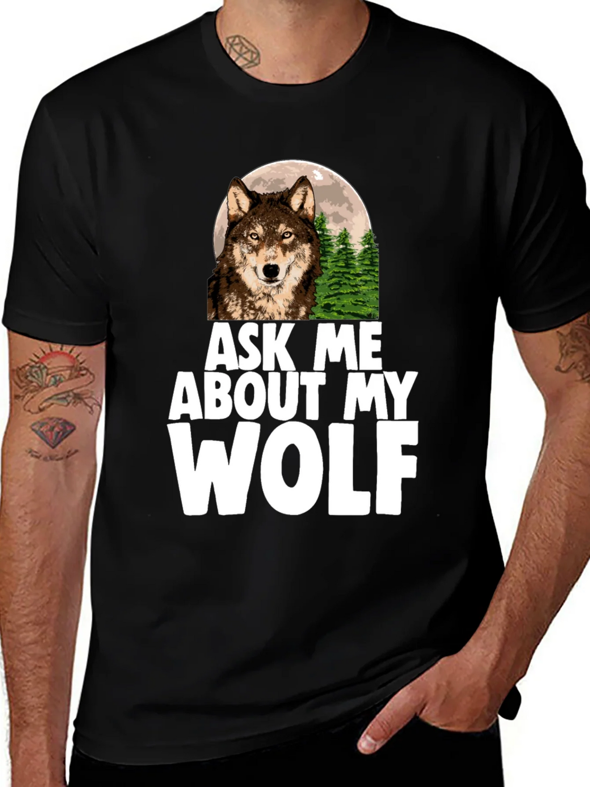 Ask Me About My Wolf Graphic Tee product image 1