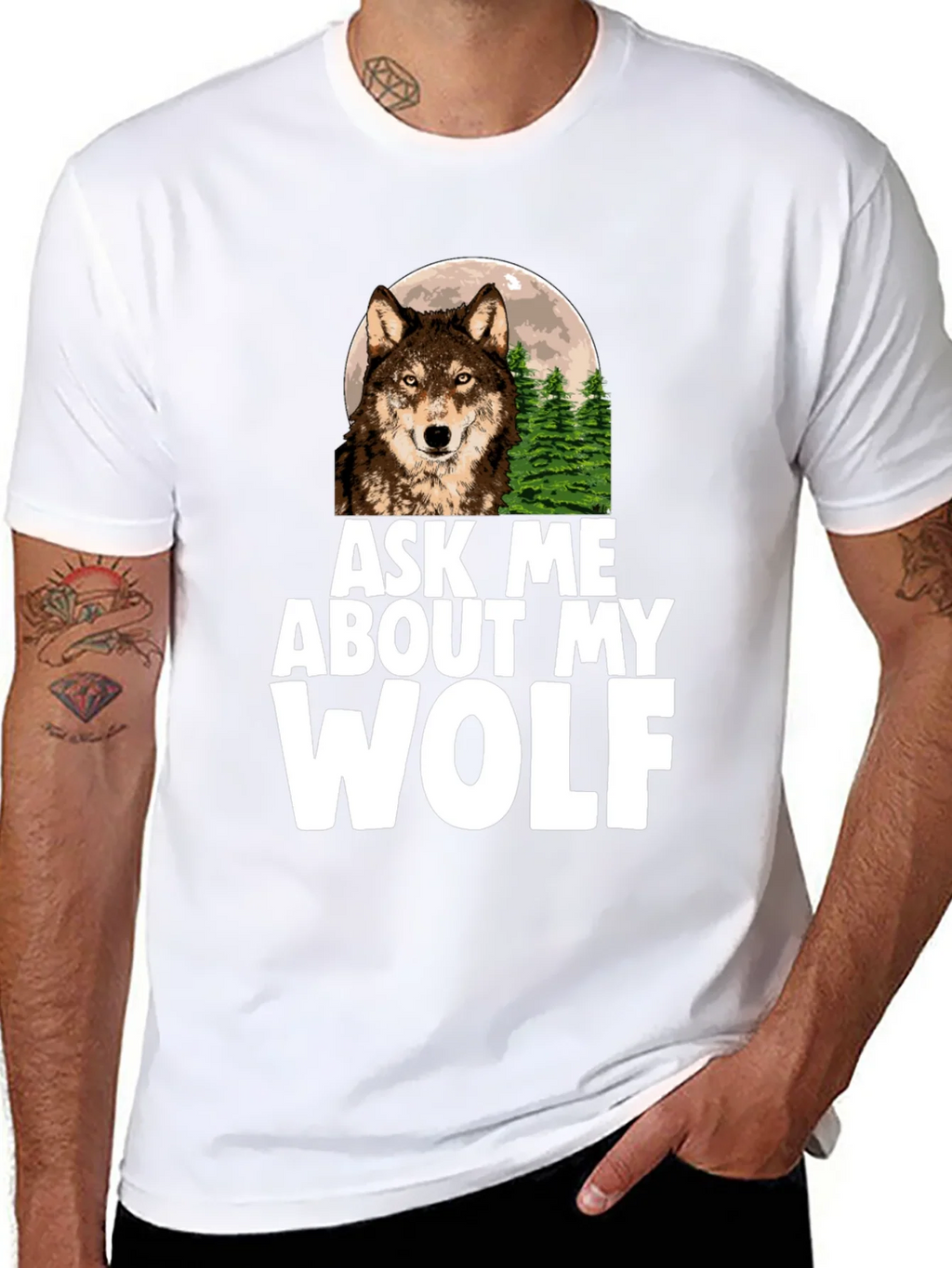 Ask Me About My Wolf Graphic Tee product image 7