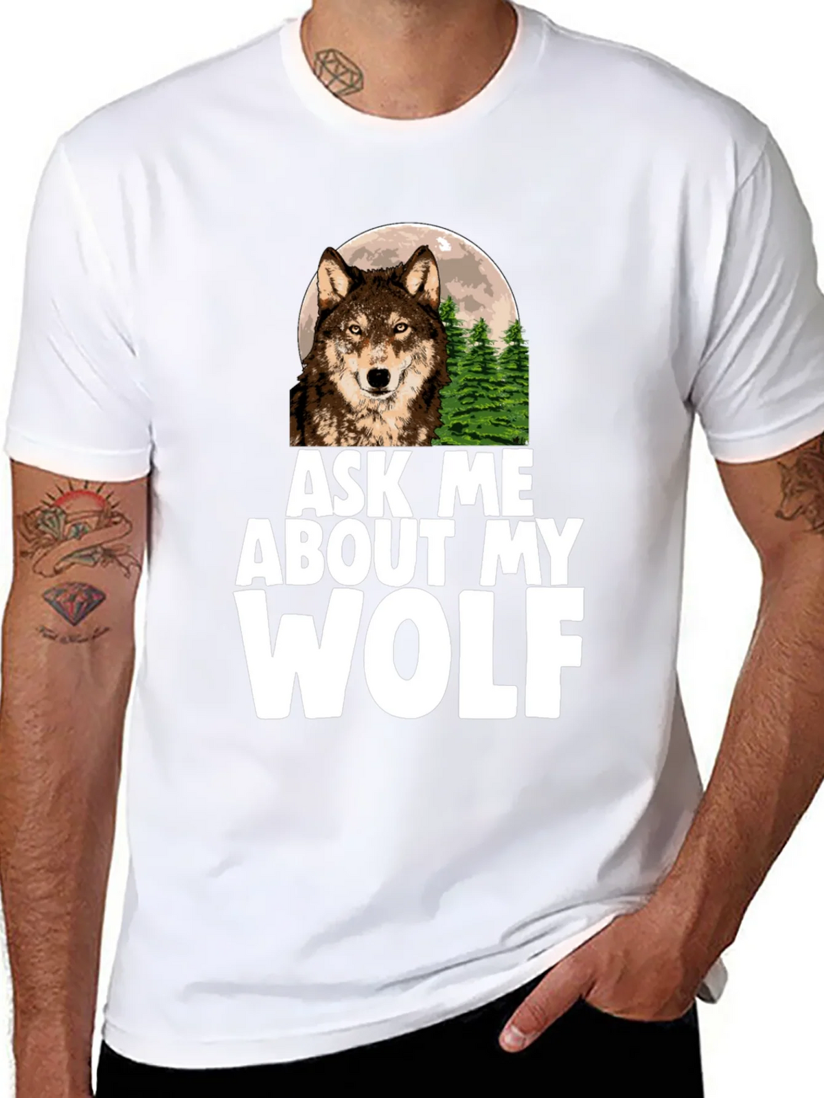 Ask Me About My Wolf Graphic Tee product image 7