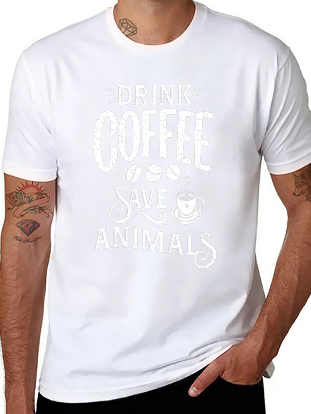 Drink Coffee Save Animals T-Shirt Novelty Top product image 7