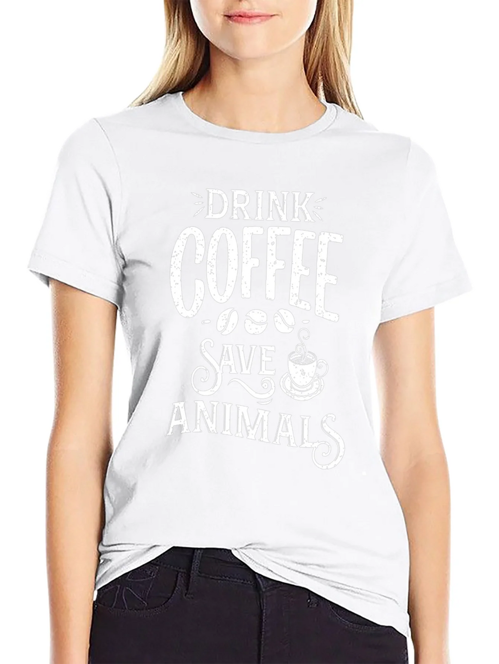 Drink Coffee Save Animals T-Shirt Novelty Top product image 8