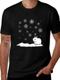 Winter Rabbit T-Shirt - Black Cotton Blend product image 1