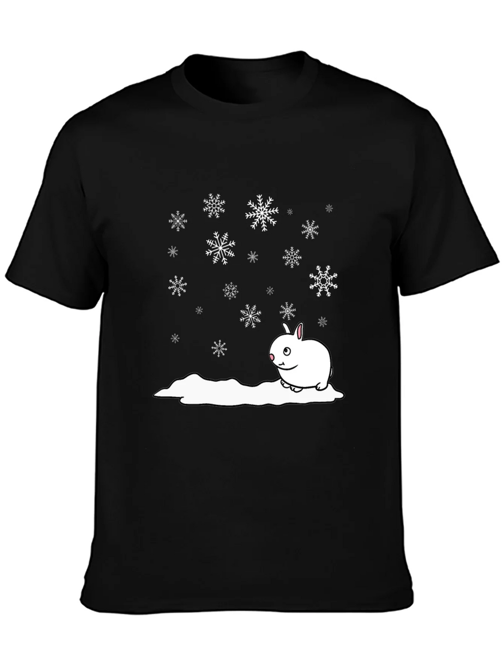 Winter Rabbit T-Shirt - Black Cotton Blend product image 3