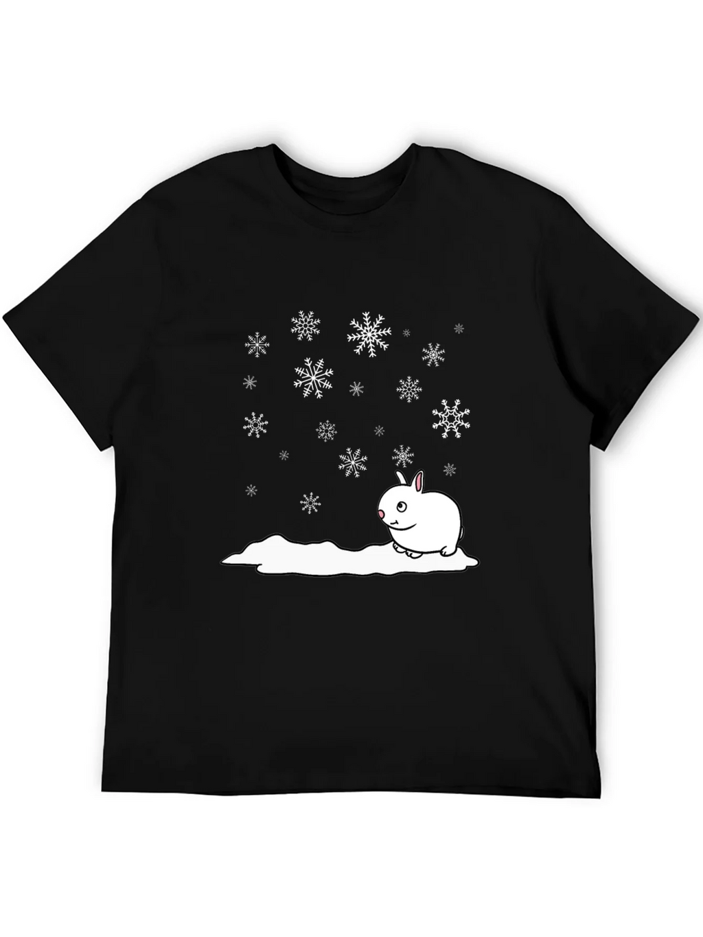 Winter Rabbit T-Shirt - Black Cotton Blend product image 5