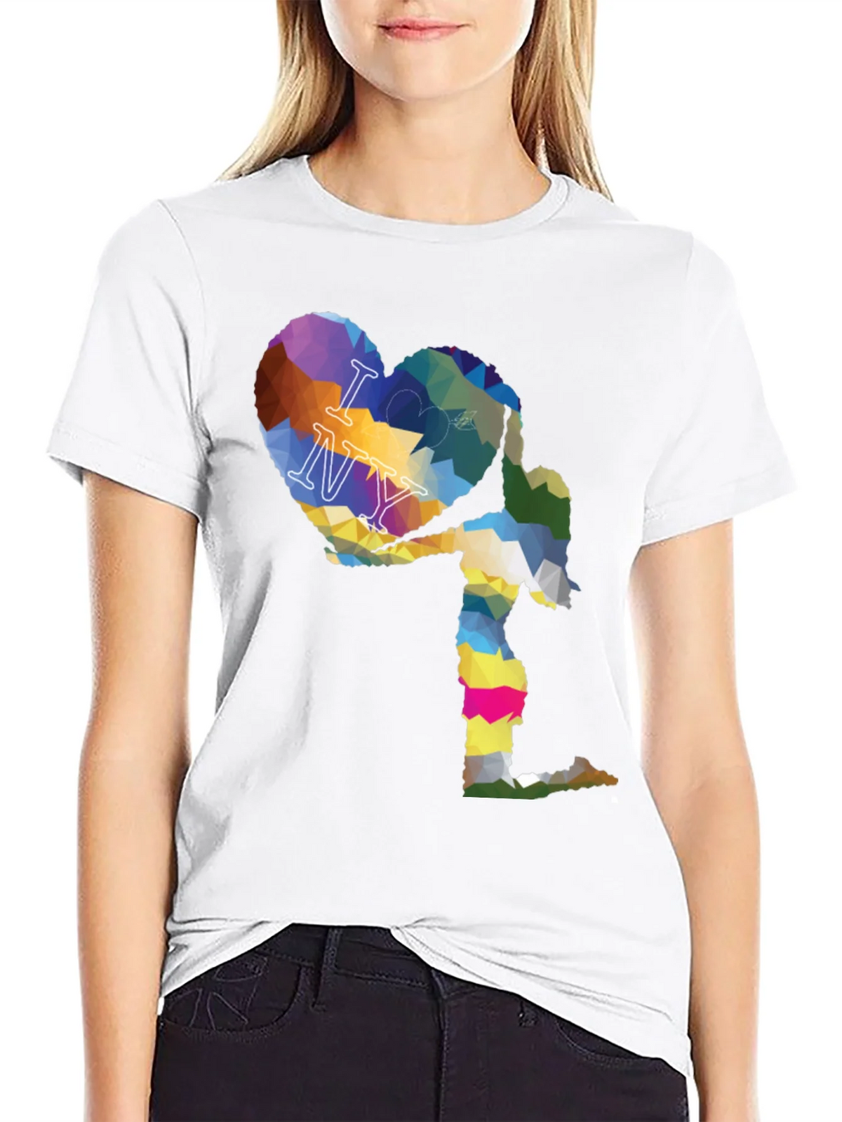 I Love NY Geometric Heart Graphic T-Shirt product image 7