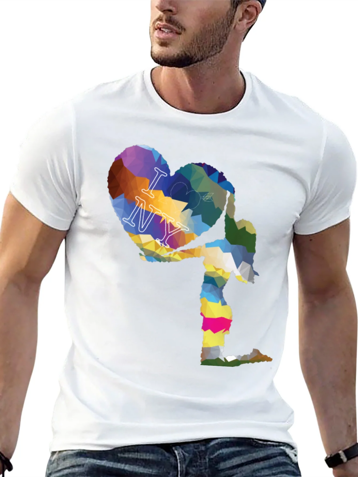 I Love NY Geometric Heart Graphic T-Shirt product image 11