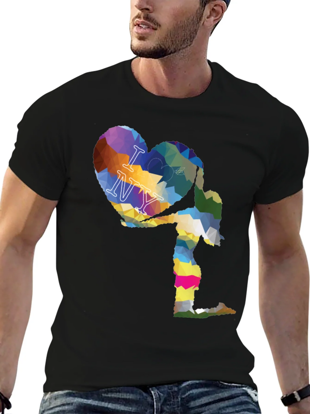 I Love NY Geometric Heart Graphic T-Shirt product image 5