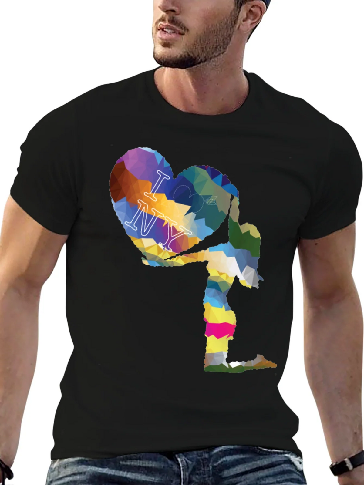 I Love NY Geometric Heart Graphic T-Shirt product image 5