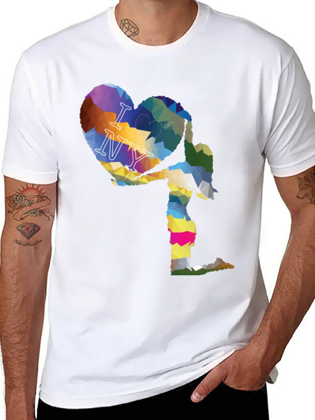I Love NY Geometric Heart Graphic T-Shirt product image 6