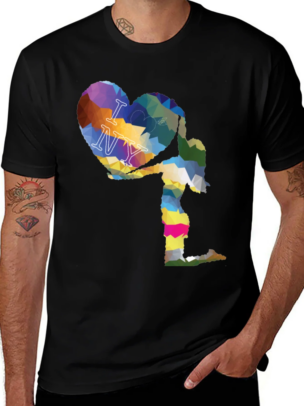 I Love NY Geometric Heart Graphic T-Shirt product image 1