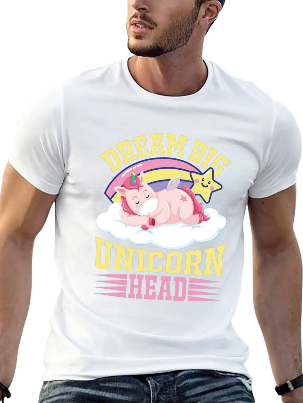 Dream Big Unicorn Head Graphic T-Shirt product image 12