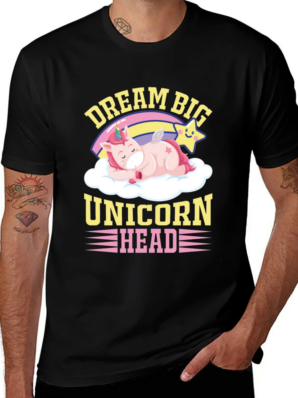 Dream Big Unicorn Head Graphic T-Shirt product image 1