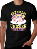 Dream Big Unicorn Head Graphic T-Shirt product image 1