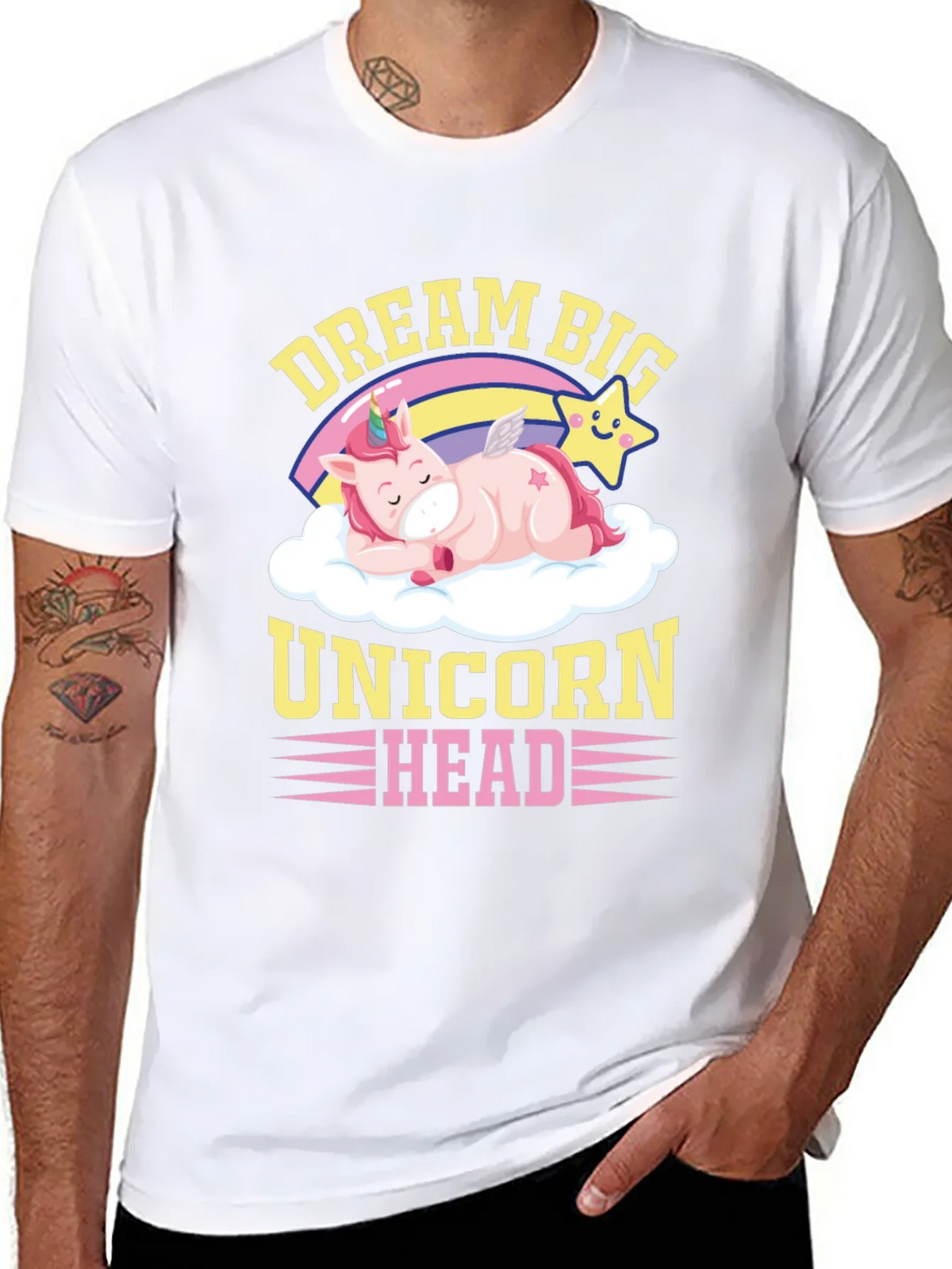 Dream Big Unicorn Head Graphic T-Shirt product image 7