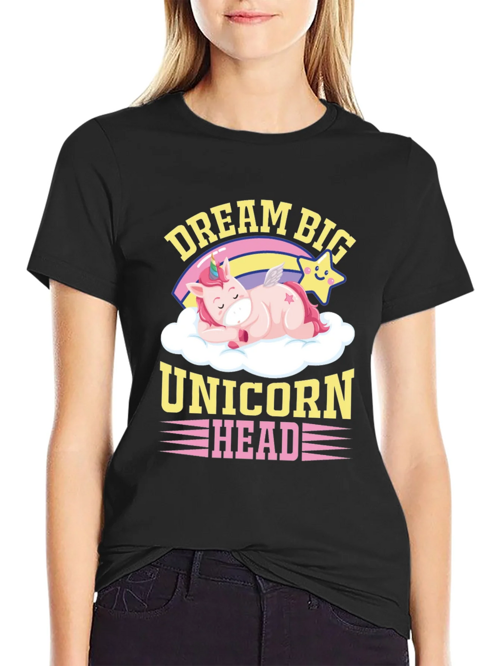 Dream Big Unicorn Head Graphic T-Shirt product image 2